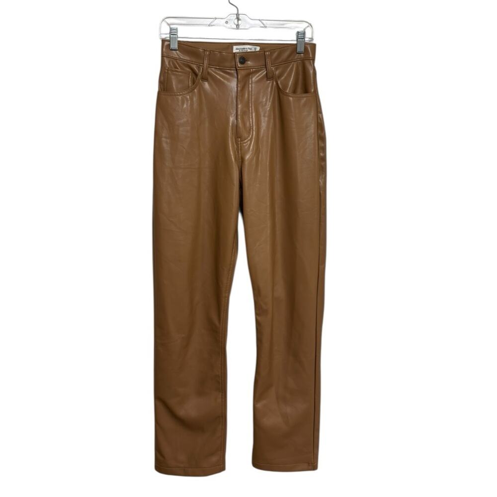 Abercrombie 90s Straight Ultra High Rise Faux Leather Pants - Size 4/27 Curve L